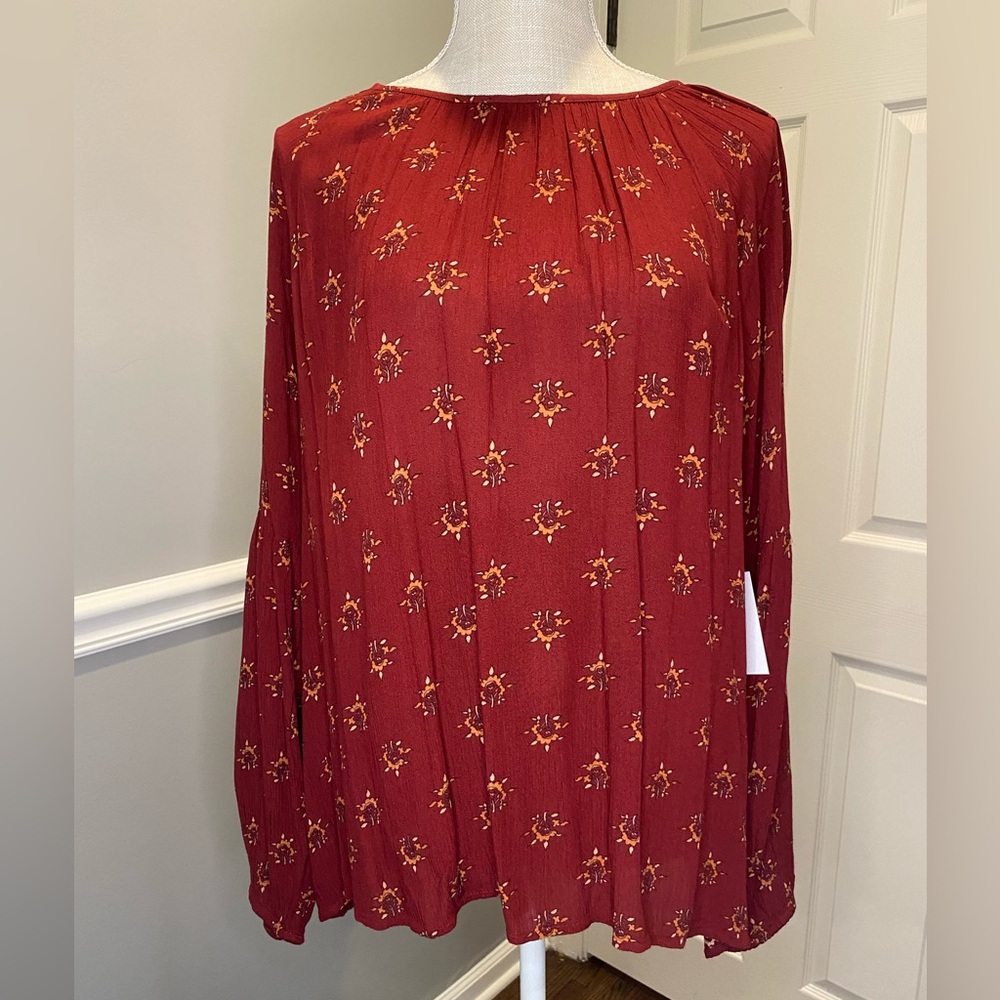 Sonoma Goods for Life Top XXL Long Sleeve Brown Print New with Tags